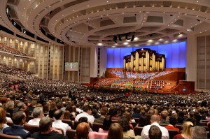 Mormons attended their Semi-annual General Conference at Temple Square and in congregations around the world.